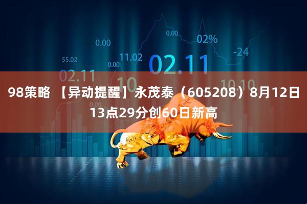 98策略 【异动提醒】永茂泰（605208）8月12日13点29分创60日新高